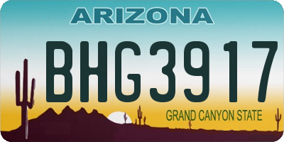 AZ license plate BHG3917