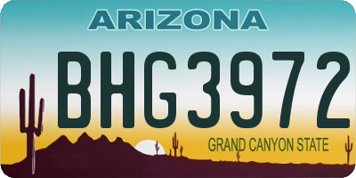 AZ license plate BHG3972