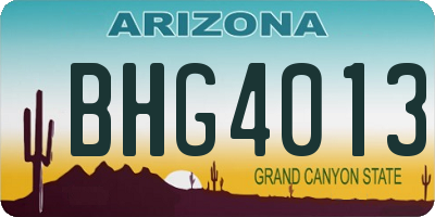 AZ license plate BHG4013