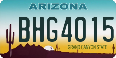AZ license plate BHG4015