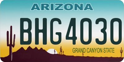 AZ license plate BHG4030