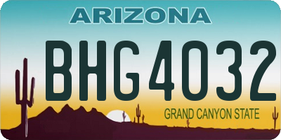 AZ license plate BHG4032