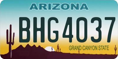 AZ license plate BHG4037