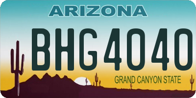 AZ license plate BHG4040