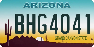 AZ license plate BHG4041