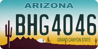 AZ license plate BHG4046