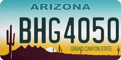 AZ license plate BHG4050