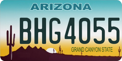 AZ license plate BHG4055