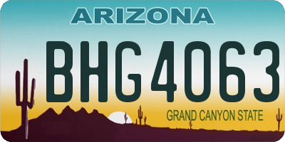 AZ license plate BHG4063
