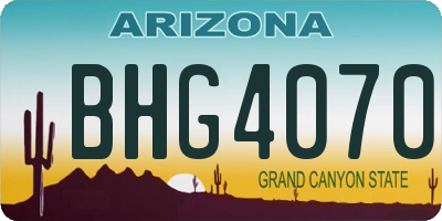 AZ license plate BHG4070