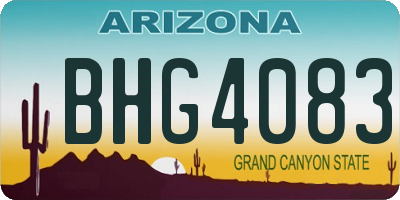 AZ license plate BHG4083