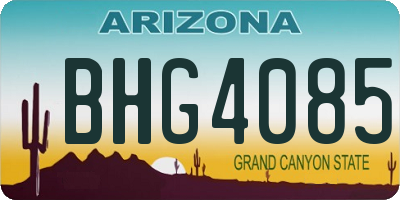 AZ license plate BHG4085