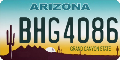 AZ license plate BHG4086