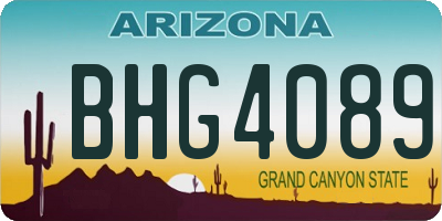 AZ license plate BHG4089