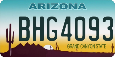AZ license plate BHG4093