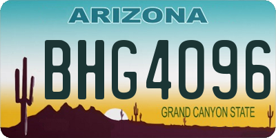 AZ license plate BHG4096