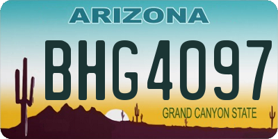 AZ license plate BHG4097
