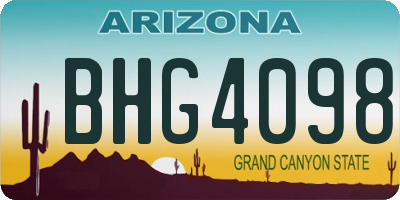 AZ license plate BHG4098
