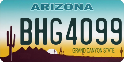 AZ license plate BHG4099