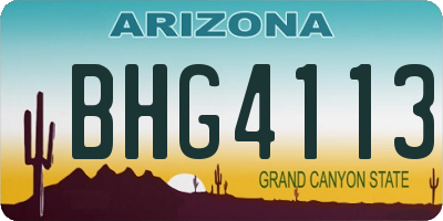AZ license plate BHG4113