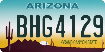 AZ license plate BHG4129