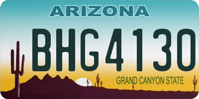 AZ license plate BHG4130