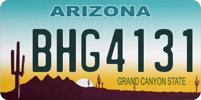 AZ license plate BHG4131