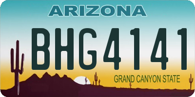 AZ license plate BHG4141