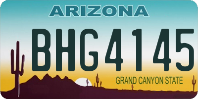AZ license plate BHG4145