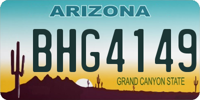 AZ license plate BHG4149