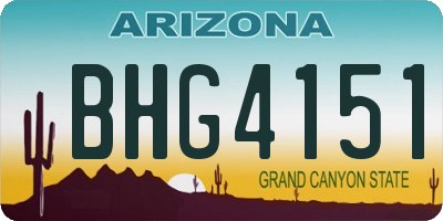 AZ license plate BHG4151