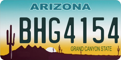 AZ license plate BHG4154