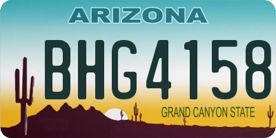 AZ license plate BHG4158
