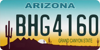 AZ license plate BHG4160