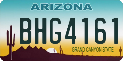 AZ license plate BHG4161
