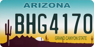 AZ license plate BHG4170