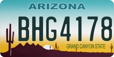 AZ license plate BHG4178