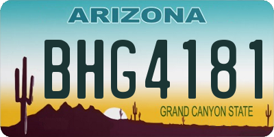 AZ license plate BHG4181