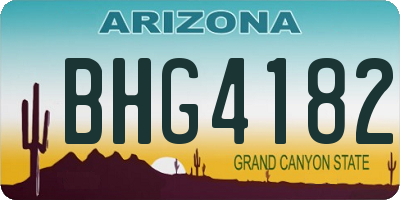 AZ license plate BHG4182