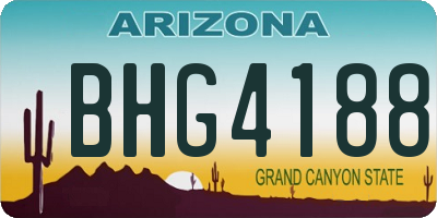 AZ license plate BHG4188
