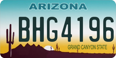 AZ license plate BHG4196