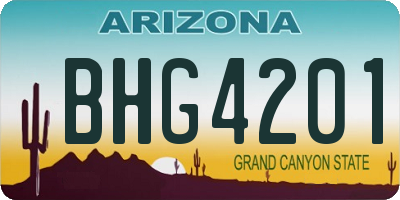 AZ license plate BHG4201