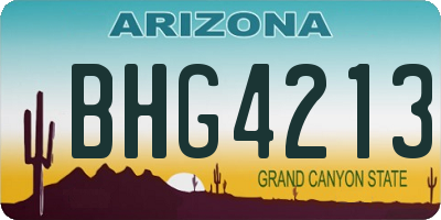 AZ license plate BHG4213