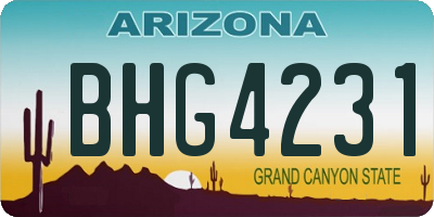 AZ license plate BHG4231