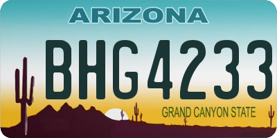 AZ license plate BHG4233