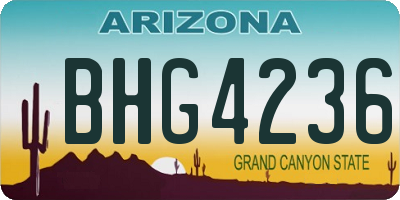 AZ license plate BHG4236