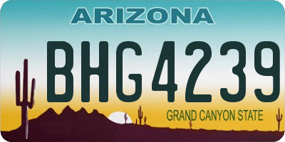 AZ license plate BHG4239