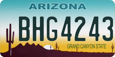 AZ license plate BHG4243