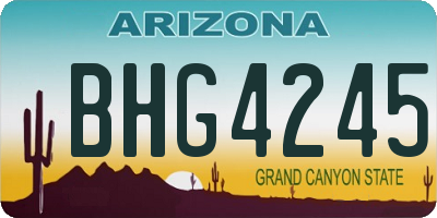 AZ license plate BHG4245