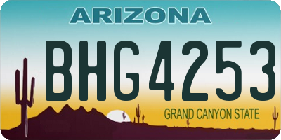 AZ license plate BHG4253